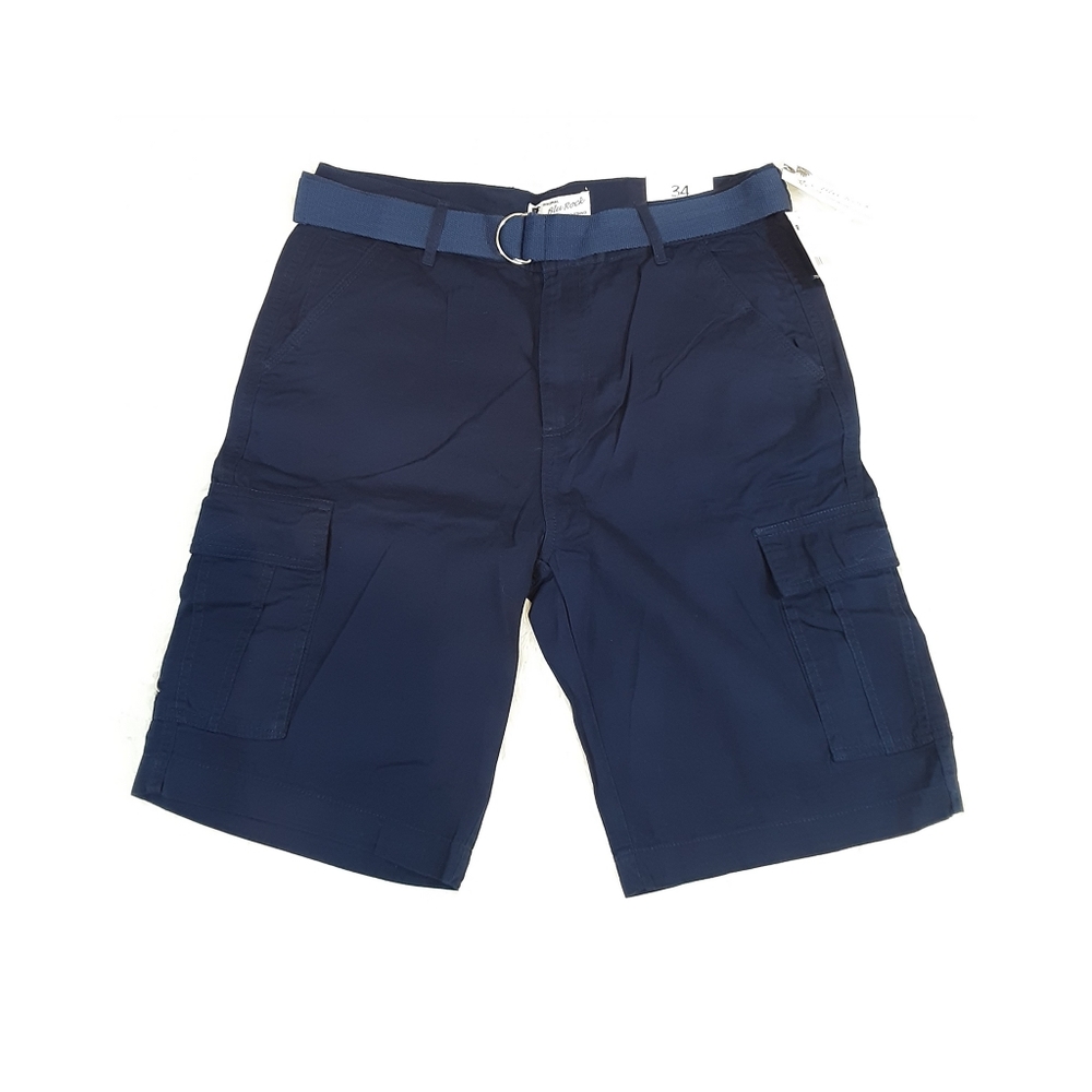 Blue Rock Men's Blue Cotton Belted Cargo …